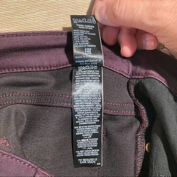 PER UNA Sz 12 Roma Rise Straight Luxe Feel Rhinestone Embellished Jeans - Picture 12 of 12